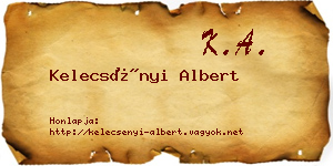 Kelecsényi Albert névjegykártya