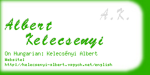 albert kelecsenyi business card